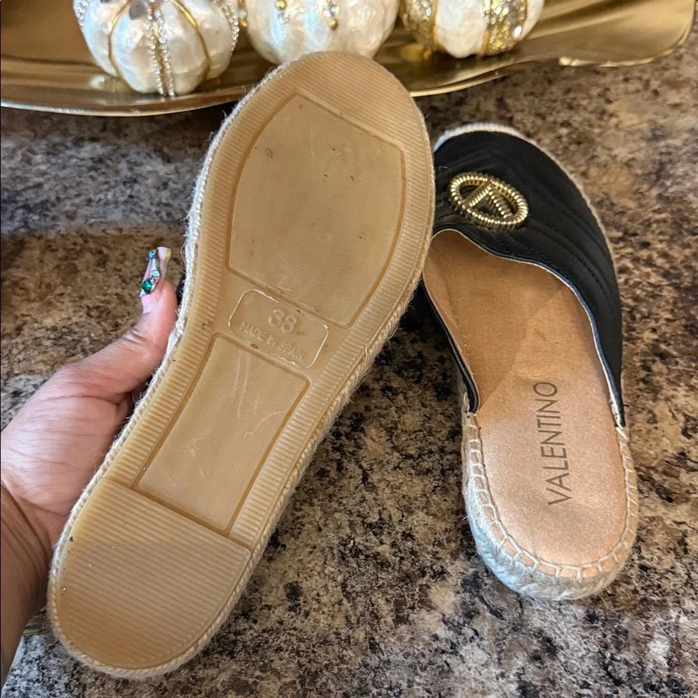 Valentino Black Quilted Espadrille Mules - Picture 7 of 7